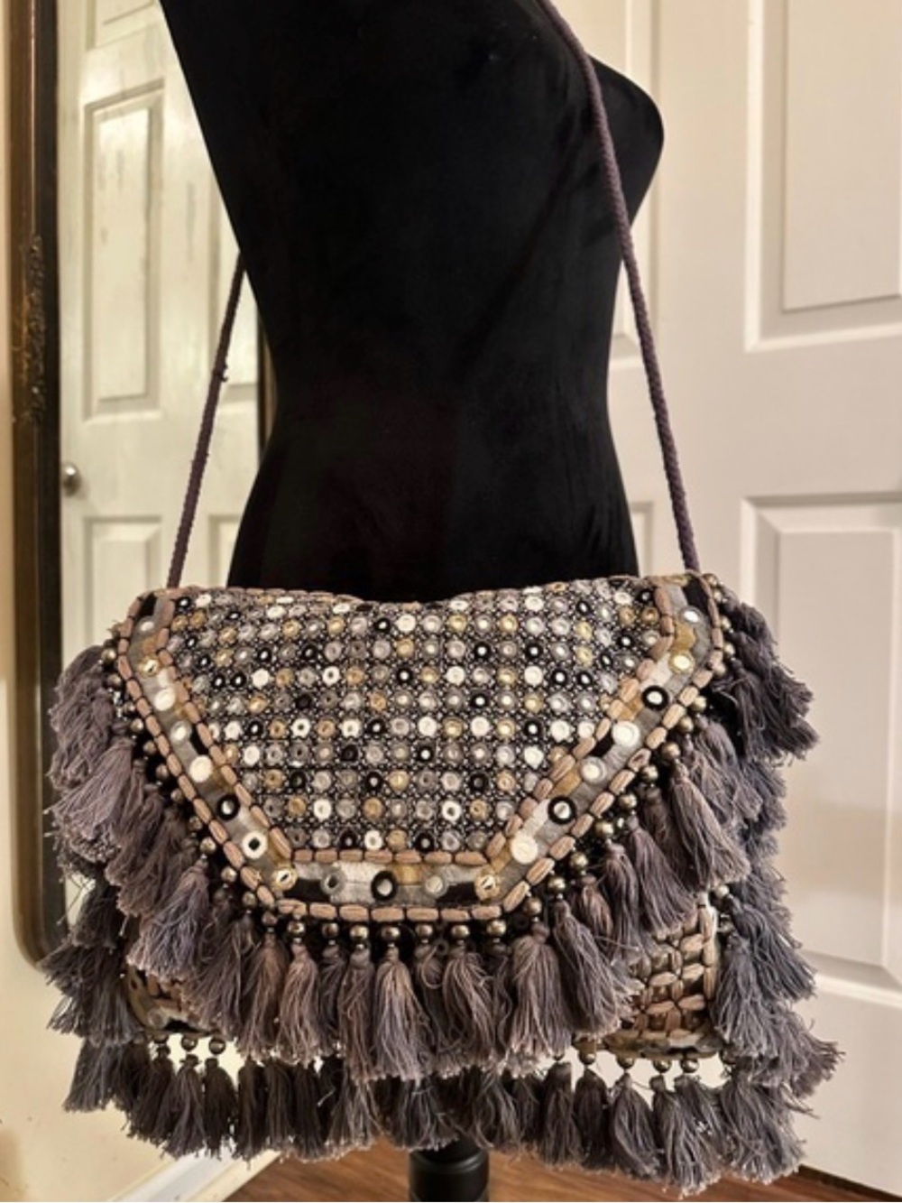 ibBan x Anthropologie Boho Crossbody Clutch Bag Cotton Ballercore SPAIN